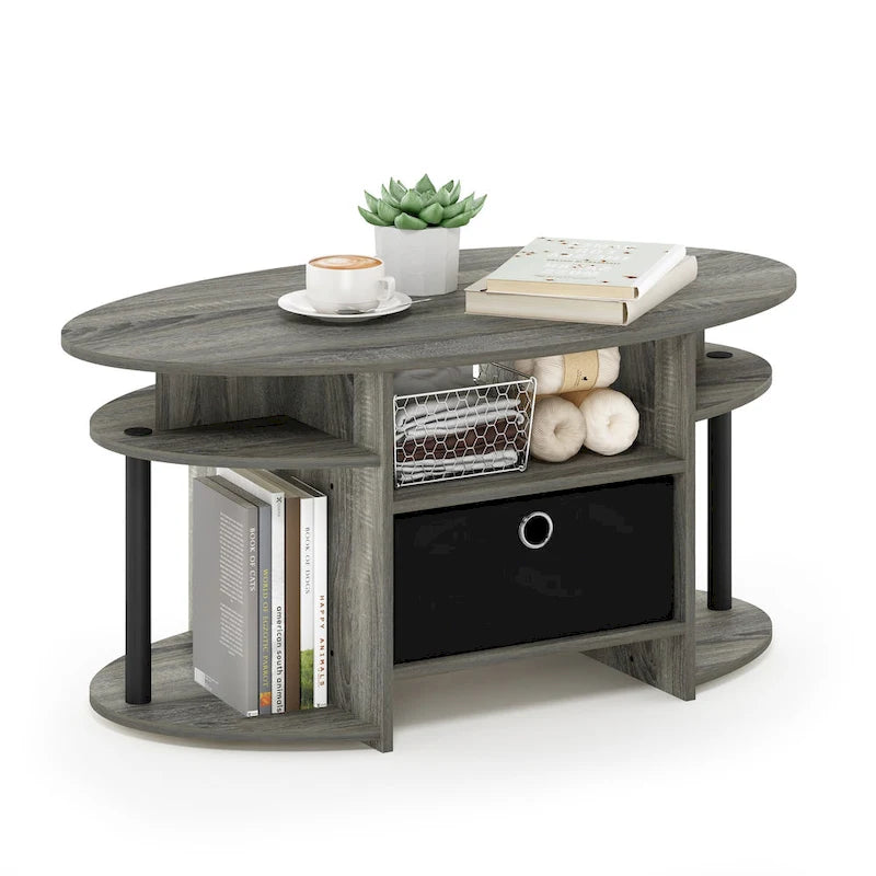 FURINNO JAYA Simple Design Oval Coffee Table