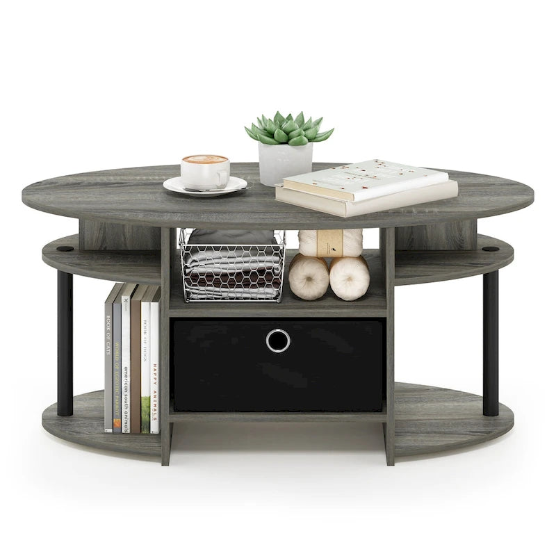 FURINNO JAYA Simple Design Oval Coffee Table