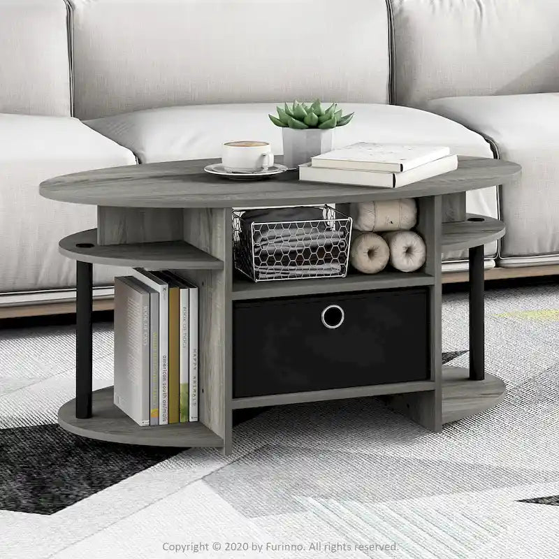 FURINNO JAYA Simple Design Oval Coffee Table