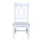 Double X-Back Solid Wood Chairs - Set of Two