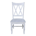 Double X-Back Solid Wood Chairs - Set of Two