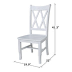 Double X-Back Solid Wood Chairs - Set of Two