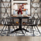 Wilmington Black Round Pedestal Dining Table by iNSPIRE Q Classic - Dining Table