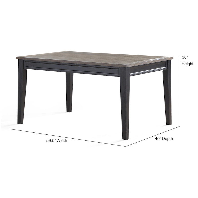Steve Silver Ralston Two-Tone Ebony and Driftwood 7-Piece Dining Set