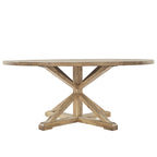 Sabera Shabby Chic Round X-Base Dining Set - Double X Back by iNSPIRE Q Classic