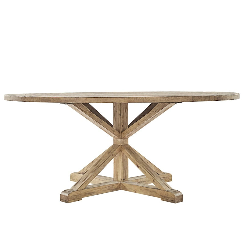 Sabera Shabby Chic Round X-Base Dining Set - Double X Back by iNSPIRE Q Classic