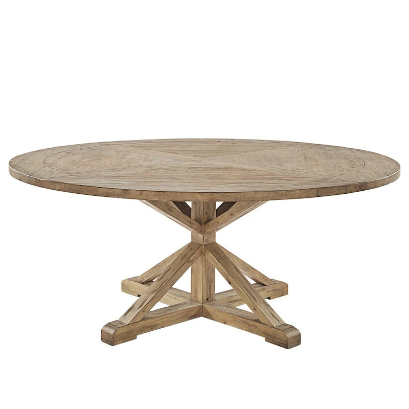 Sabera Shabby Chic Round X-Base Dining Set - Double X Back by iNSPIRE Q Classic