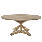 Sabera Shabby Chic Round X-Base Dining Set - Double X Back by iNSPIRE Q Classic