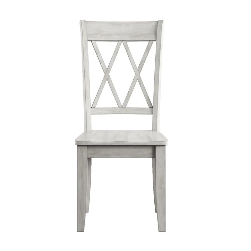 Sabera Shabby Chic Round X-Base Dining Set - Double X Back by iNSPIRE Q Classic