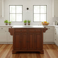 Stainless Steel Countertop Kitchen Island (Classic Cherry Finish) — W 51.5 x D 18 x H 36