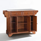 Stainless Steel Countertop Kitchen Island (Classic Cherry Finish) — W 51.5 x D 18 x H 36