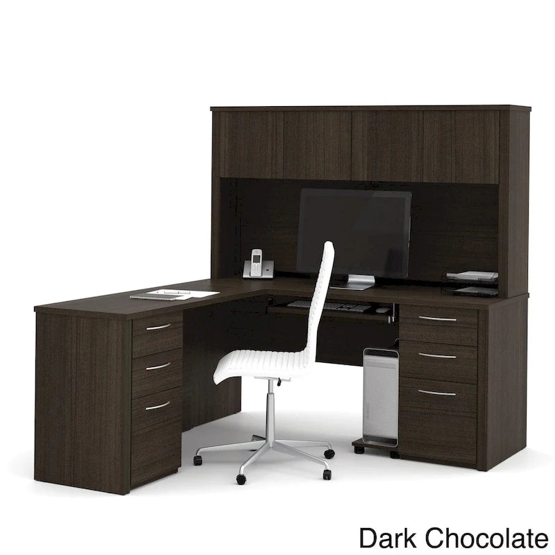 Bestar Embassy 6-drawer L-shaped Workstation Desk Kit