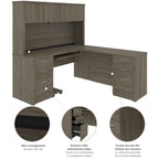 Bestar Embassy 6-drawer L-shaped Workstation Desk Kit