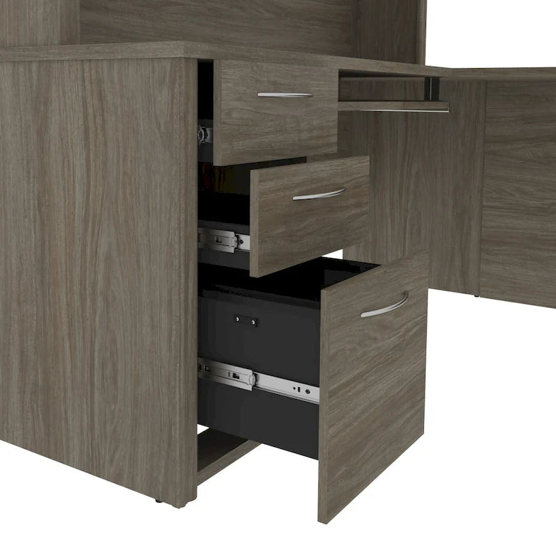 Bestar Embassy 6-drawer L-shaped Workstation Desk Kit