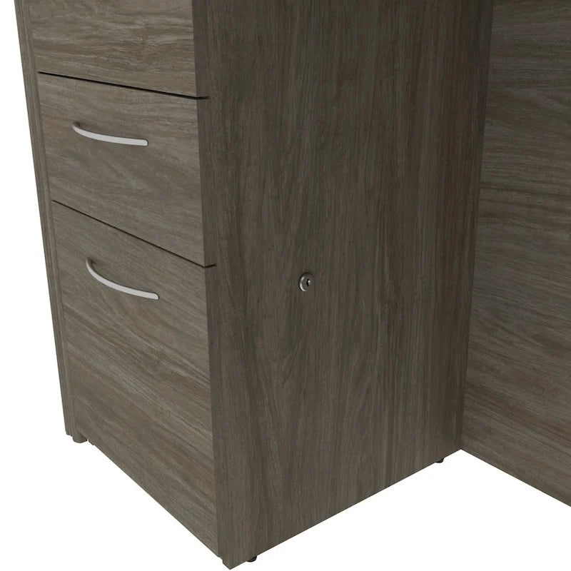 Bestar Embassy 6-drawer L-shaped Workstation Desk Kit