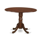 East West Furniture 3 Piece Modern Table Set- A Round Table with Dropleaf and 2 Kitchen Dining Chairs, Mahogany (Seats Option)