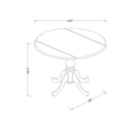 East West Furniture 3 Piece Modern Table Set- A Round Table with Dropleaf and 2 Kitchen Dining Chairs, Mahogany (Seats Option)
