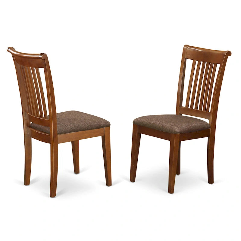 East West Furniture 7 Piece Dining Table Set- of a Rectangle Wooden Table and 6 Dining Room Chairs, Saddle Brown (Seat Option)