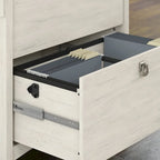 Salinas 60W L Shaped Desk with Hutch and Lateral File Cabinet in White