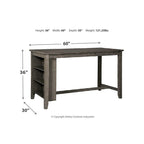 Caitbrook Rectangular Counter Height Dining Table with Storage - Gray