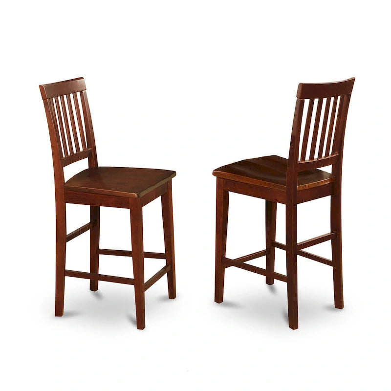 East West Furniture 5 Piece Counter Height Dining Table Set- a Square Table and 4 Kitchen Chairs, Mahogany(Seat Type Options)