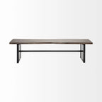 Brown Solid Wood Live-Edge Dining Bench — W70 x D17 x H18