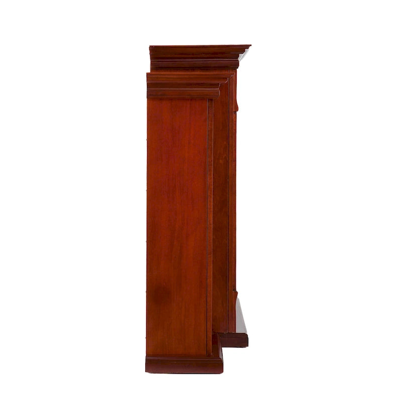 SEI Furniture Gracewood Hollow Womack 70-inch Mahogany Electric Fireplace with Bookshelves - N/A