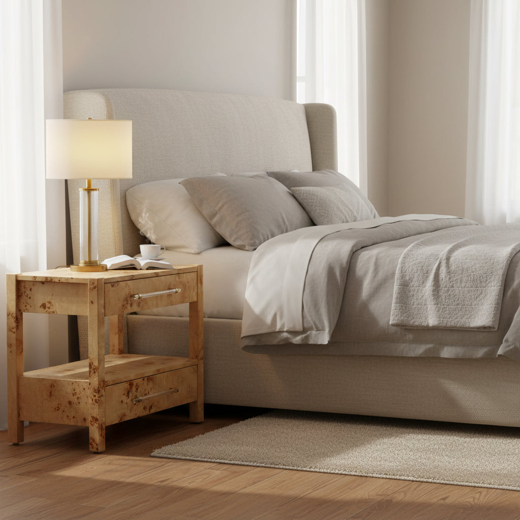 Brandyss Wooden 2 Drawer Nightstand