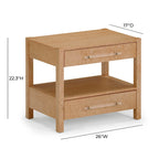 Wooden Two-Drawer Nightstand