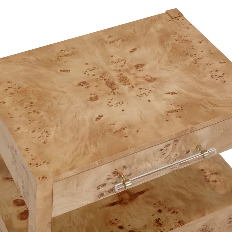 Wooden Two-Drawer Nightstand