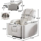 Power Leather Recliner Chair Home Theater Seating Soft