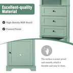 Triangle Tall Cabinet with 3 Drawers and Adjustable Shelves for Bathroom,