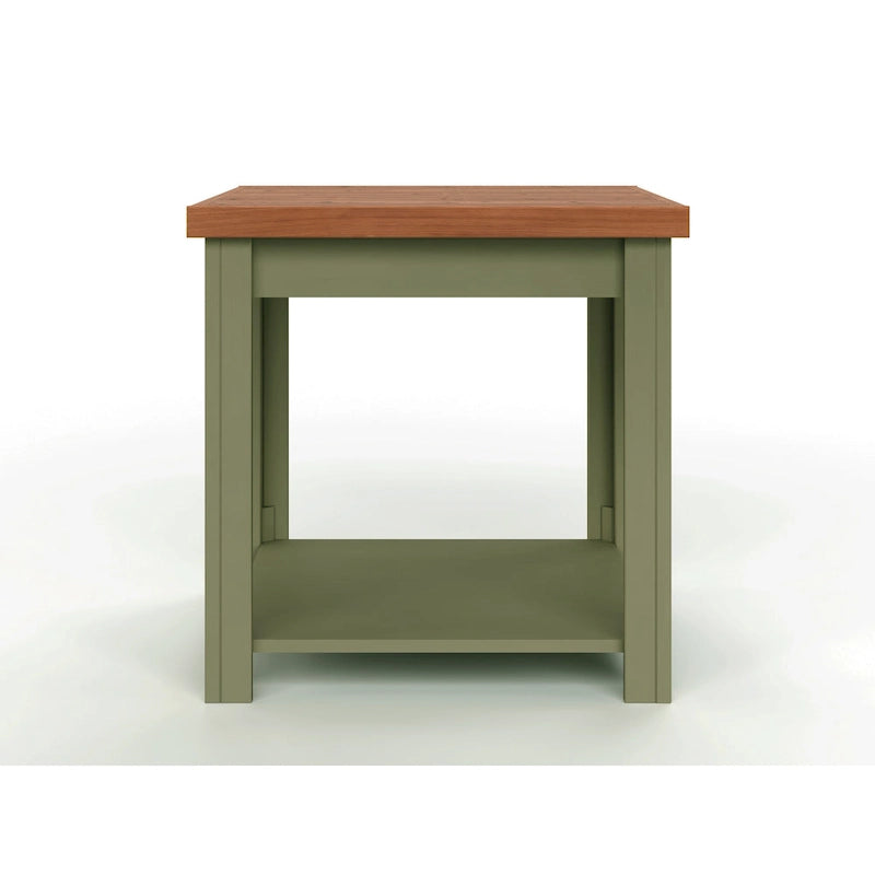 Modern Farmhouse Style 24-Inch Side Table — No Assembly Required, Two-Tone Finish