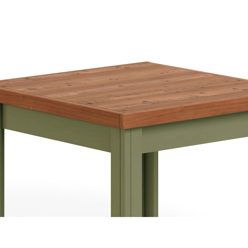 Modern Farmhouse Style 24-Inch Side Table — No Assembly Required, Two-Tone Finish