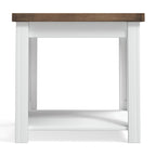 Modern Farmhouse Style 24-Inch Side Table — No Assembly Required, Two-Tone Finish