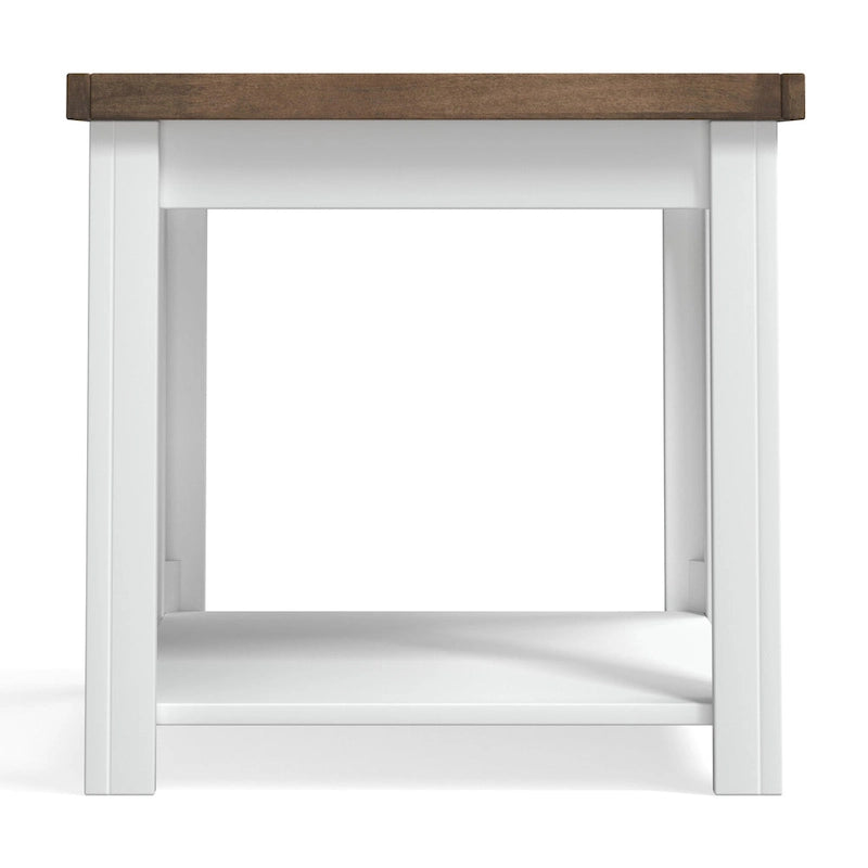 Modern Farmhouse Style 24-Inch Side Table — No Assembly Required, Two-Tone Finish