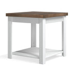 Modern Farmhouse Style 24-Inch Side Table — No Assembly Required, Two-Tone Finish