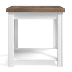 Modern Farmhouse Style 24-Inch Side Table — No Assembly Required, Two-Tone Finish