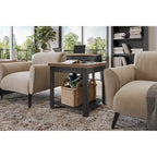 Modern Farmhouse Style 24-Inch Side Table — No Assembly Required, Two-Tone Finish