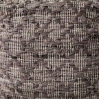 Mercana Falguni Grey Patterned Leather & Cotton Square Pouf