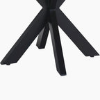 41-Inch Handcrafted Live-Edge Round Dining Table — Natural Brown Acacia Wood Top with Black Iron Legs