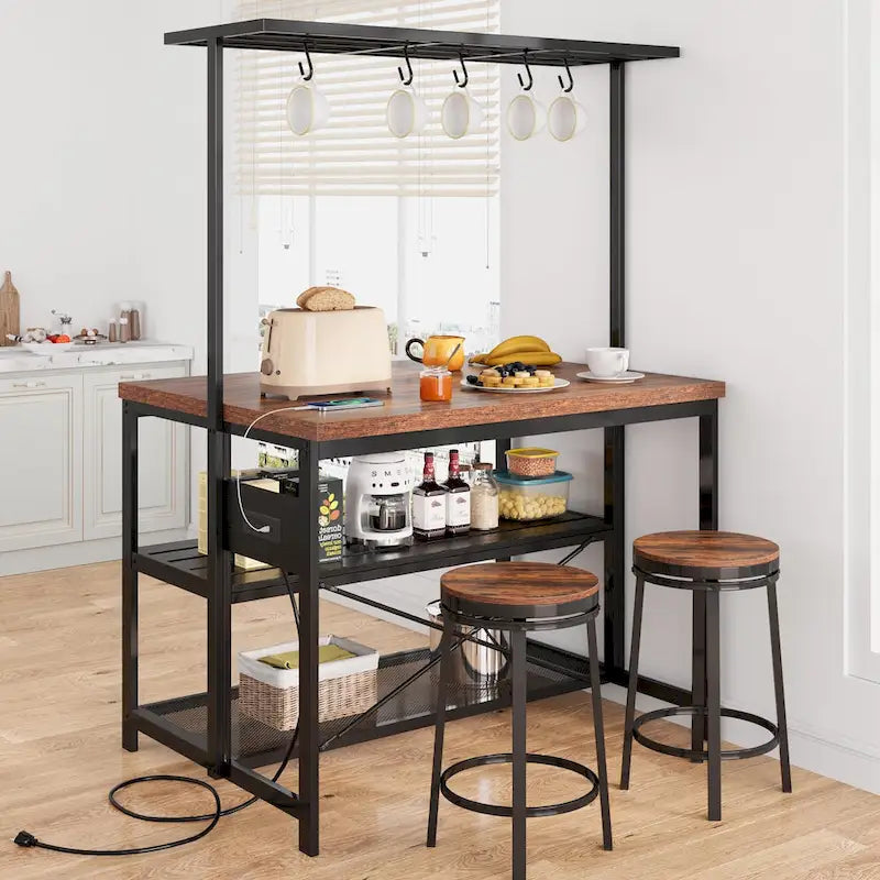 47 Kitchen Island Table Microwave Stand Oven Shelf with Storage - 47D x 28W x 72H
