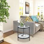 Tempered Glass Small Round End Table