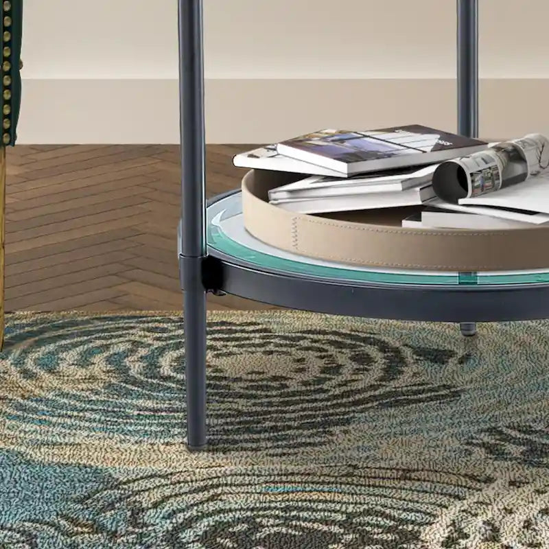 Tempered Glass Small Round End Table