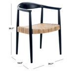 SAFAVIEH Anastasia Rattan Peel Accent Chair - 24.8 W x 18.9 L x 30.7 H - 25Wx19Dx31H
