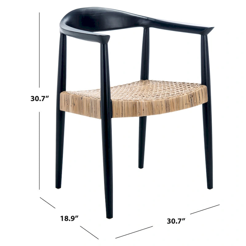 SAFAVIEH Anastasia Rattan Peel Accent Chair - 24.8 W x 18.9 L x 30.7 H - 25Wx19Dx31H