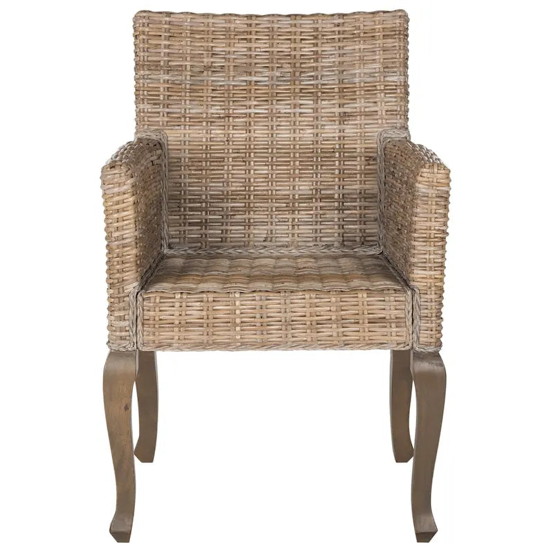 SAFAVIEH Alearda Natural Dining Chair (Set of 2) - 23 x 24.4 x 34 - 23Wx24Dx34H