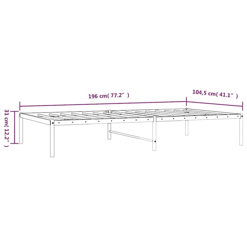 vidaXL Metal Bed Frame, No Mattress