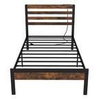 Costway Full Industrial Metal Platform Bed Frame Charging Station