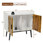 Gymax Sideboard Buffet Storage Cabinet w/2 Door Metal Legs Accent - 32 x 15 x 29 (L x W x H)